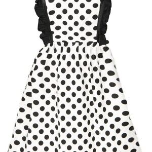 Cotton Linen Apron Women Cross Back Apron with Pockets Sexy Polka Dots X Back Ha